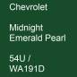 Preview: Chevrolet, Midnight Emerald Pearl, 54U / WA191D.